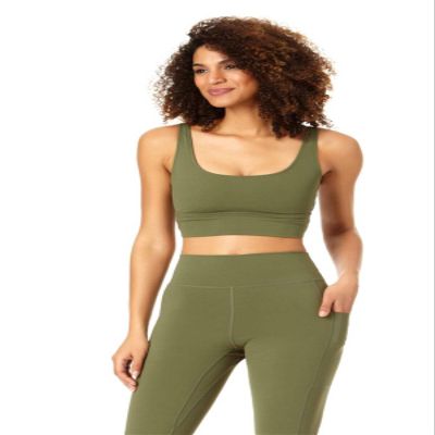 Anne Cole womens Anne Cole Scoop Bra Top Shirt, Green, Small US