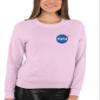 Go All Out Small Classic Pink Mens NASA Blue Meatball Left Chest Logo Sweatshirt Crewneck view 2