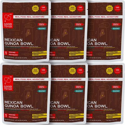 GOOD TO-GO Mexican Quinoa Bowl (6-Pack of Single Servings) | Camping & Backpacking Food | Just Add Water Backpacking Meals | Good To-Go Dehydrated Meals Taste Better Than Freeze Dried Food