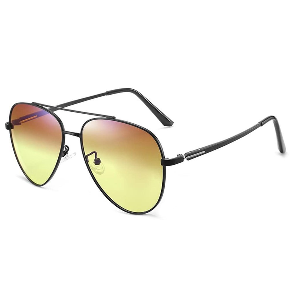 Hvsport Sunglasses Polarized Night Vision Goggles, Driving Sunglasses, Day and Night, Anti-high Beam Driving Sunglasses (Color : Black, Size : 140mm)