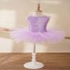 Oyolan Kids Girls Sequins Sparkly Spaghetti Straps Criss Cross Back Ballet Dance Leotard Ballerina Tutu Dress Purple 7-8 Years view 3