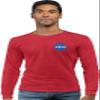 3X-Large Red Mens NASA Blue Meatball Left Chest Logo Long Sleeve T-Shirt view 2
