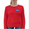 3X-Large Red Mens NASA Blue Meatball Left Chest Logo Long Sleeve T-Shirt view 4