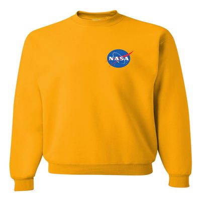Go All Out 3X-Large Gold Mens NASA Blue Meatball Left Chest Logo Sweatshirt Crewneck