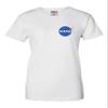 3X-Large White Women NASA Blue Meatball Left Chest Logo T-Shirt view 3