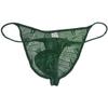 Botmois Men's See-throuhg Cheeky Briefs Bikini String Panties Pucker Back Bikini Briefs Sexy Sheer Underwear 3 Pack(Dark Green) XL view 3