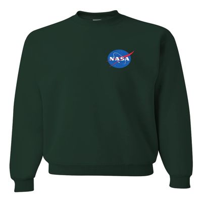 Go All Out 4X-Large Forest Green Mens NASA Blue Meatball Left Chest Logo Sweatshirt Crewneck