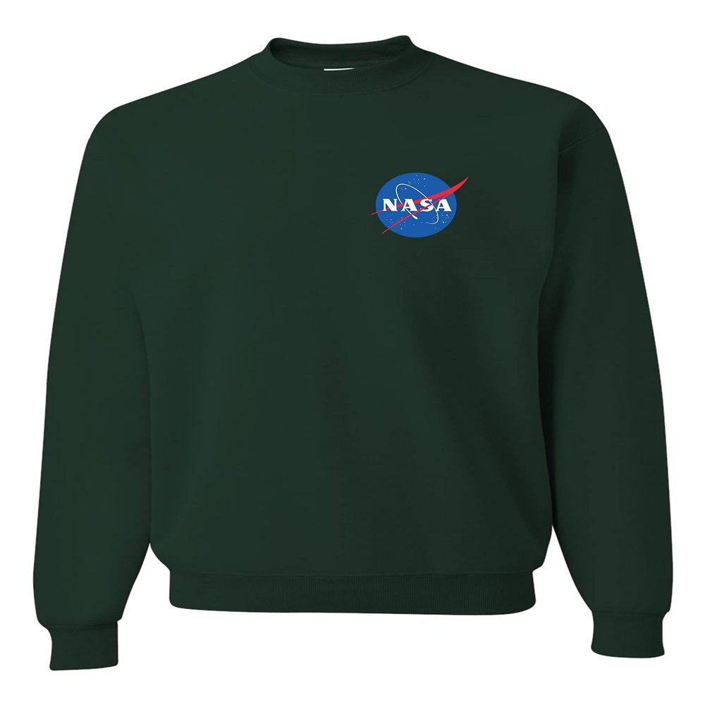 Go All Out 4X-Large Forest Green Mens NASA Blue Meatball Left Chest Logo Sweatshirt Crewneck