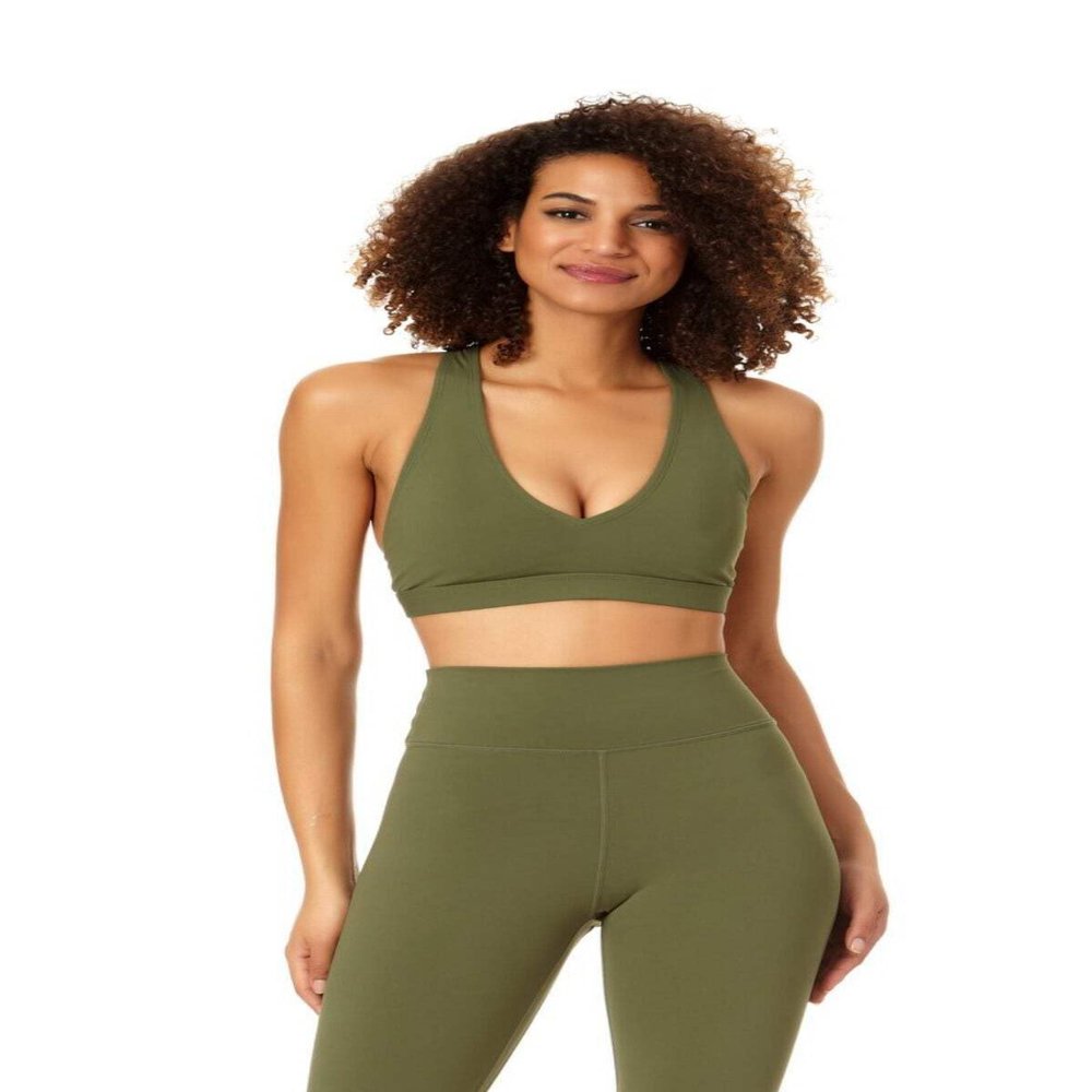Anne Cole Women's X Back Max Support Bra Top, Green, XL