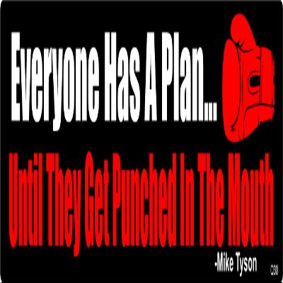 Gear Tatz - Everyone Has A Plan, Until They Get Punched in The Mouth - Mike Tyson - Inspirational Bumper Sticker - 3 x 10 inches - Professionally Made in The USA (Vinyl,X10)