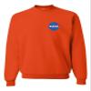 Go All Out Medium Orange Mens NASA Blue Meatball Left Chest Logo Sweatshirt Crewneck view 1