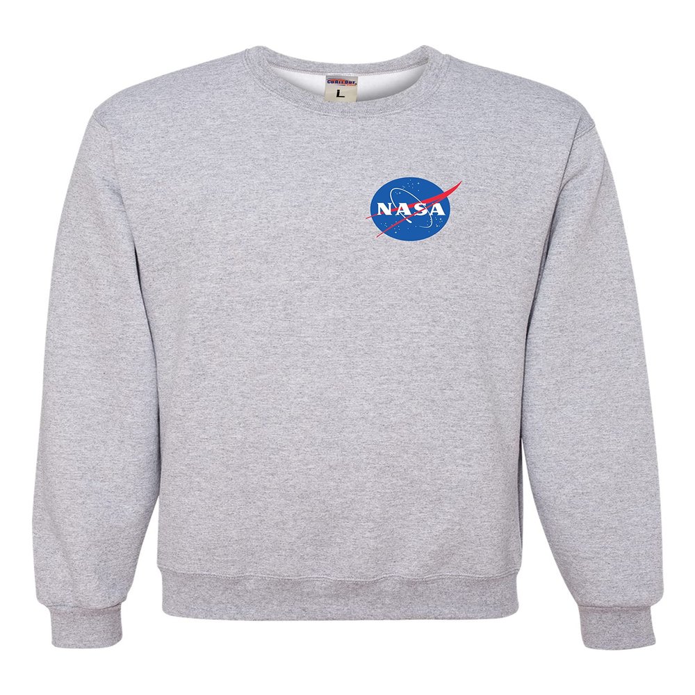 Go All Out 3X-Large Athletic Heather Mens NASA Blue Meatball Left Chest Logo Sweatshirt Crewneck
