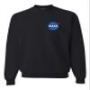 Go All Out Large Black Mens NASA Blue Meatball Left Chest Logo Sweatshirt Crewneck view 1