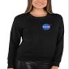 Go All Out Large Black Mens NASA Blue Meatball Left Chest Logo Sweatshirt Crewneck view 2