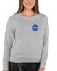 Go All Out Medium Athletic Heather Mens NASA Blue Meatball Left Chest Logo Sweatshirt Crewneck view 3