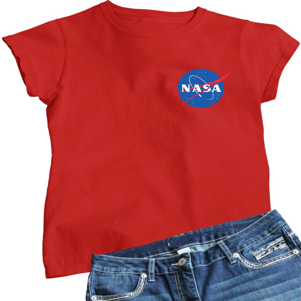 XX-Large Red Women NASA Blue Meatball Left Chest Logo T-Shirt