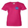 3X-Large Cyber Pink Women NASA Blue Meatball Left Chest Logo T-Shirt view 3