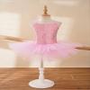 Oyolan Kids Girls Sequins Sparkly Spaghetti Straps Criss Cross Back Ballet Dance Leotard Ballerina Tutu Dress Pink 10-12 Years view 3