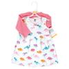 Hudson Baby Infant and Toddler Girl Cotton Dress and Cardigan Set, Cute-A-Saurus, 9-12 Months view 2