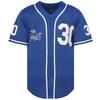 Benny 'The Jet' Rodriguez 30 The Sandlot Bel Air Short Sleeve Squints Yeah-Yeah Baseball Jersey (30-Blue, X-Large) view 3