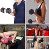 ATcuji 15LB Set of 2 Hex Dumbbells Rubber Coated Cast Iron Hex Black Dumbbell Free Weights for Exercises Neoprene Dumbbell Hand Weights Anti-Slip Anti-roll Hex Shape Colorful 15Lbs Pair view 3