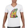 You Only Live Once V-Neck T-Shirt Cute Neon Dolphin Dean Russo Art Tee White Small view 2