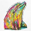 You Only Live Once V-Neck T-Shirt Cute Neon Dolphin Dean Russo Art Tee White Small view 3