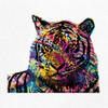Dean Russo Colorful Siberian Tiger V-Neck T-Shirt Wild Big Cat Tee White Small view 3