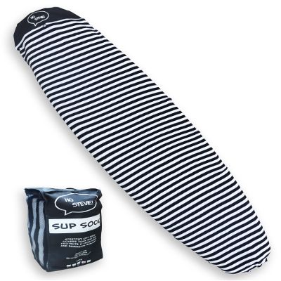 Ho Stevie! SUP Sock Cover - Stretchy Protective Bag for Stand Up Paddle Boards [CHOOSE SIZE & COLOR] (Black/White, 12'0")