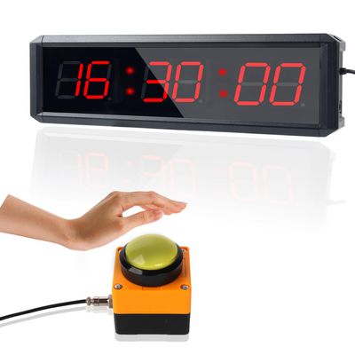 SMAHEAT Fitness Timer with Stopwatch Button, Suitable for School/exam/Home Exercise/Gym/Gym SMAHEAT Electronic Fitness Timer (1.5 inch six-Digit All-red)
