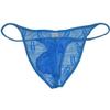 Botmois Men's See-throuhg Cheeky Briefs Bikini String Panties Pucker Back Bikini Briefs Sexy Sheer Underwear Light Blue M view 2