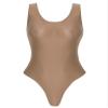 Zaldita Women's Tight Glossy One Piece Swimsuit Opaque High Cut Thongs Bikini Leotard Top Beachwear Coffee X-Large view 2