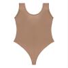 Zaldita Women's Tight Glossy One Piece Swimsuit Opaque High Cut Thongs Bikini Leotard Top Beachwear Coffee X-Large view 4
