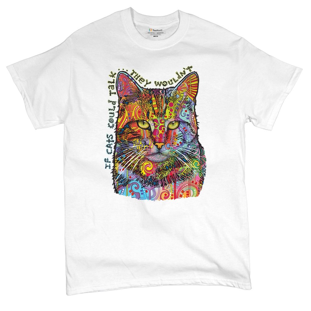 If Cats Could Talk They Wouldn't T-Shirt Cute Dean Russo Men's Tee White Small