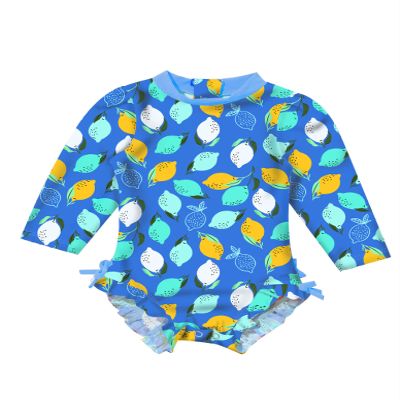 Loloda Baby Girls One Piece Rash Guard Swimsuit Long Sleeve Swimwear Bathing Suit UPF 50+ Sun Protection Royal_Blue 18-24 Months