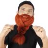 HPO Adult Men's Fake Human Hair Ginger Red Braided Vikings' Beard and Giant Mustache | Novelty False Facial Hair | Costume Accessory for Adults view 1