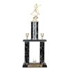 Same Day Awards 2 Post Female Softball Trophy  20 Inch Black Column Design with Ebony Wood Base for Softball League Championship Games Team MVP Award Player or Coach Recognition (2nd Place) view 1
