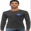 3X-Large Black Heather Mens NASA Blue Meatball Left Chest Logo Long Sleeve T-Shirt view 2