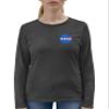 3X-Large Black Heather Mens NASA Blue Meatball Left Chest Logo Long Sleeve T-Shirt view 4