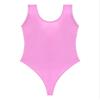 Freebily Women's One Peice Oil Glossy Sleeveless High Cut Thongs Bodysuit Swimsuit Gymnastics Leotard Pink Medium view 4