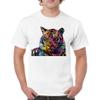 Dean Russo Colorful Siberian Tiger T-Shirt Wild Big Cat Men's Tee White Small view 2
