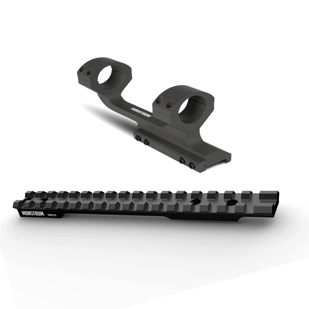Monstrum Picatinny Rail Mount for Remington 700 | 0 MOA | Long Action | Extended Length Offset Scope Mount | 30 mm Diameter | Bundle