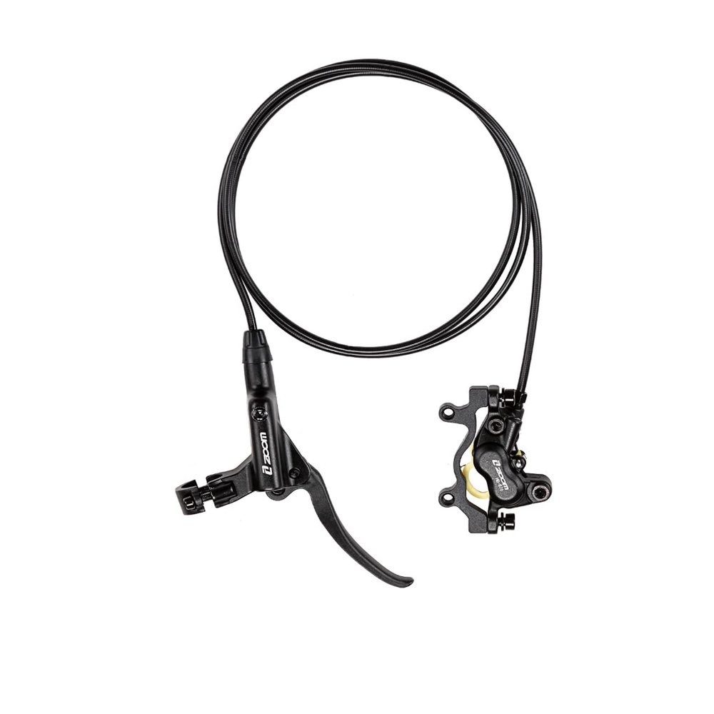BUCKLOS Zoom Mountain Bike MTB 4 Piston Hydraulic Disc Brakes Set - Left Front 850mm Right Rear 1550mm Hydraulic Brake Aluminum Alloy Lever with Caliper is/PM Adapter Fit EBike/Fat Bike(Pre-Bled)