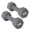 ATcuji 10LB Set of 2 Hex Dumbbells Rubber Coated Cast Iron Hex Black Dumbbell Free Weights for Exercises Neoprene Dumbbell Hand Weights Anti-Slip Anti-roll Hex Shape Colorful 10Lbs Pair view 1