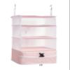 ELEZAY Hanging Packing Cubes Portable Closet Shelves Travel Collapsible Compression Garment Organizer for Carry-on Luggage Suitcase with Breathable Perforated Material Large_11.8 * 11.8 * 24 in, Pink view 1