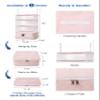 ELEZAY Hanging Packing Cubes Portable Closet Shelves Travel Collapsible Compression Garment Organizer for Carry-on Luggage Suitcase with Breathable Perforated Material Large_11.8 * 11.8 * 24 in, Pink view 3