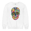 Tee Hunt Dean Russo Sugar Skull Sweatshirt Day of the Dead Neon Calaver Crewneck White Small view 1