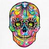 Tee Hunt Dean Russo Sugar Skull Sweatshirt Day of the Dead Neon Calaver Crewneck White Small view 2
