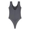YiZYiF Women's 80s/90s Inspired Glossy Body Suit High Cut One Piece Thong Tank Leotards Swimsuits Grey Medium view 3