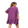 Aoulaydo Womens Swimsuit Coverups Sexy V Neck Bathing Suit Cover Ups Casual Loose Cover Up for Swimwear Purple Red view 4